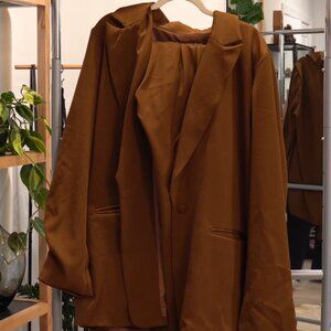 Remi x Revolve Camel Pants with Blazer